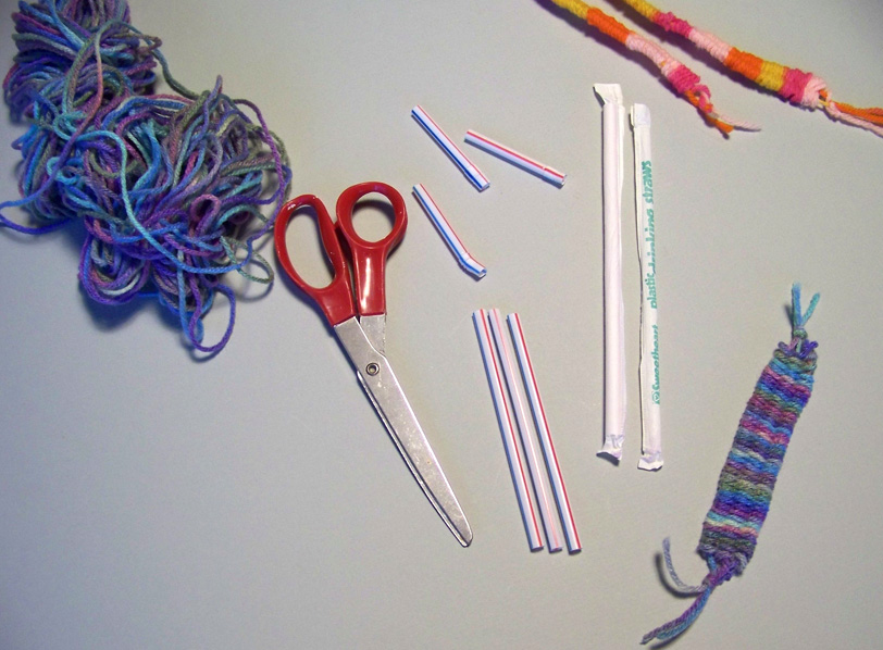 Recycle your old straw to make a fun bracelet or keychain