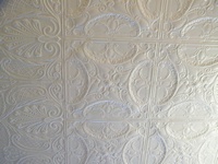 The restored tin ceiling panels
